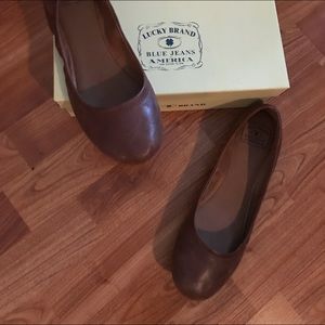 Lucky Brand Emmie ballet flats leather Sz 10 NIB
